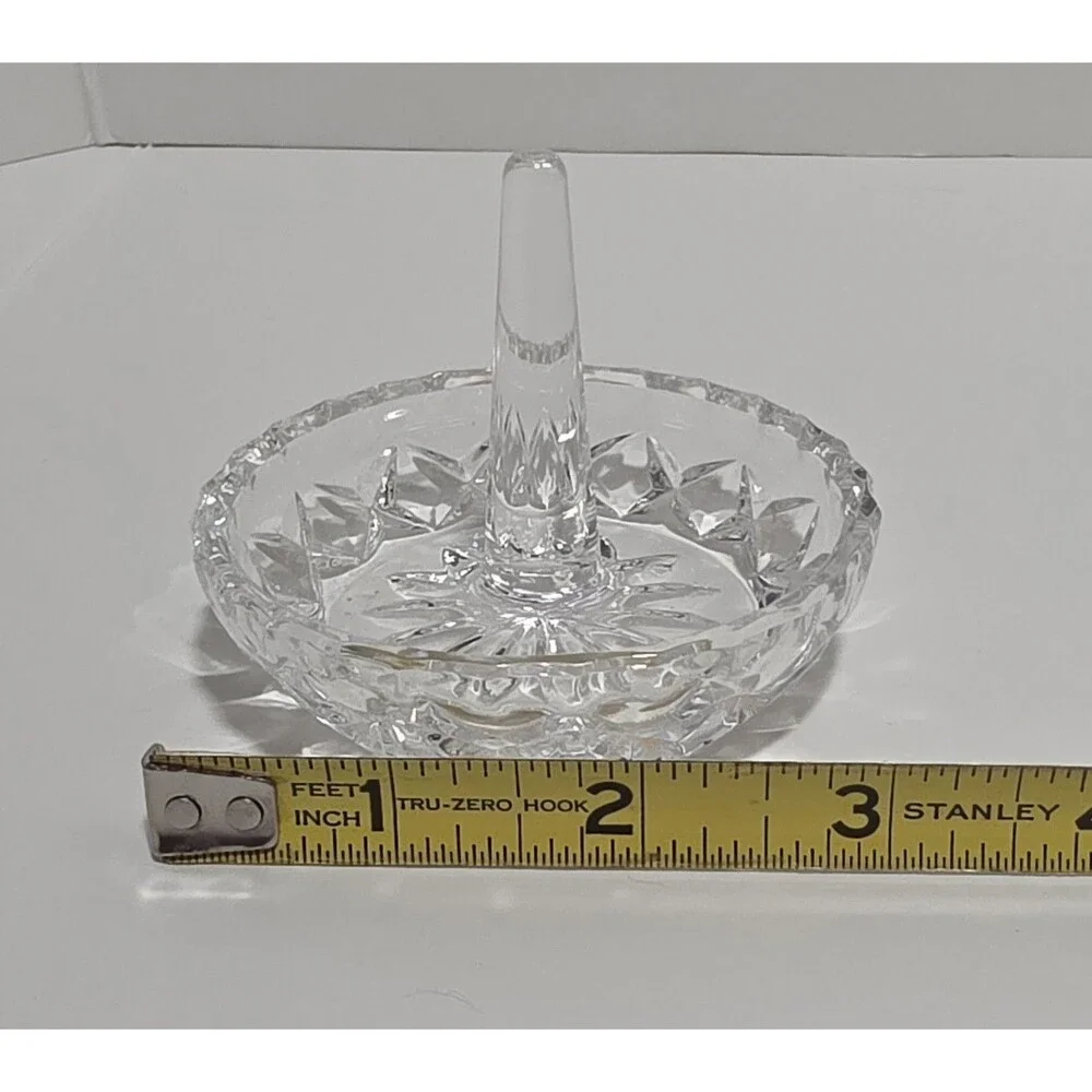 Clear Cut Crystal Ring Holder Approx. 3 in